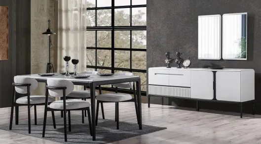 Product img 1, Nirvana Plus Ahşap Ayaklı  Yemek Odası Takımı